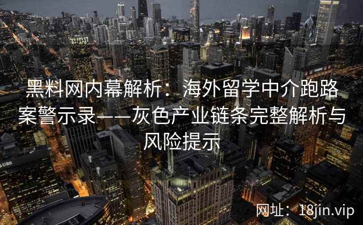黑料网内幕解析：海外留学中介跑路案警示录——灰色产业链条完整解析与风险提示  第2张