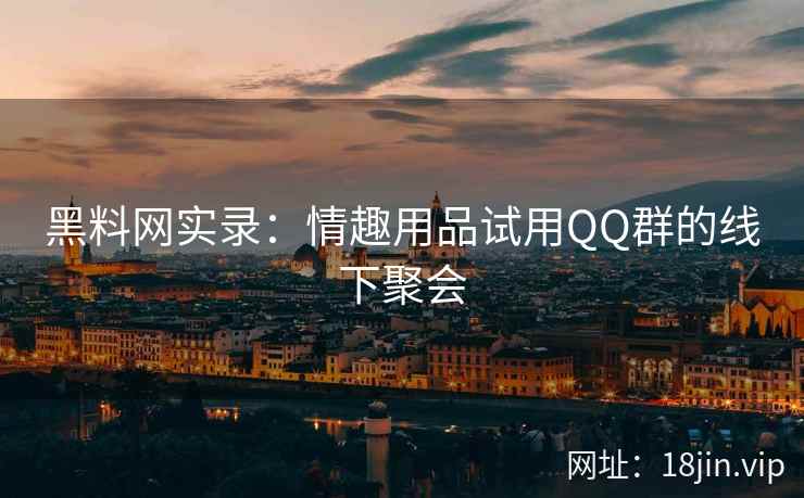黑料网实录：情趣用品试用QQ群的线下聚会