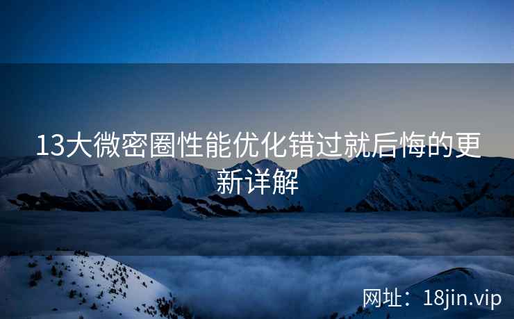 13大微密圈性能优化错过就后悔的更新详解