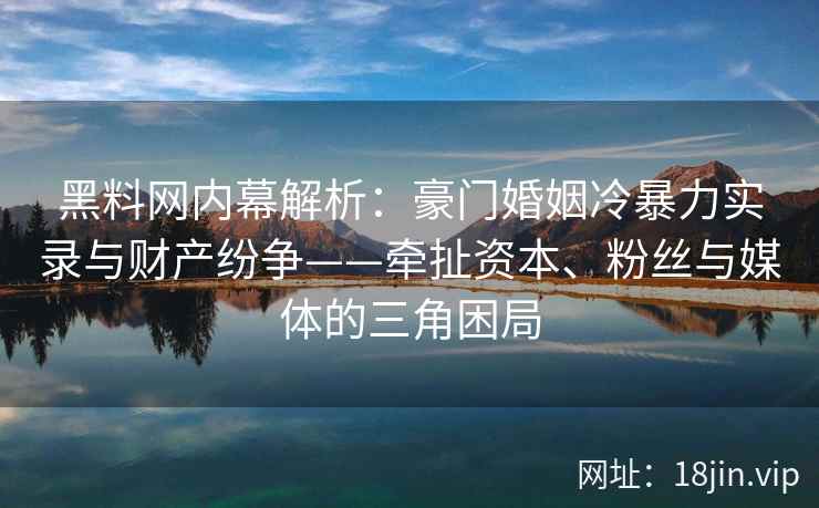 黑料网内幕解析：豪门婚姻冷暴力实录与财产纷争——牵扯资本、粉丝与媒体的三角困局  第2张