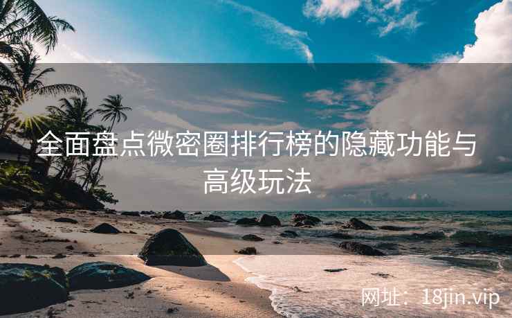 全面盘点微密圈排行榜的隐藏功能与高级玩法  第2张