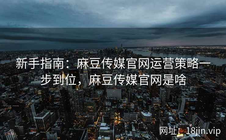 新手指南：麻豆传媒官网运营策略一步到位，麻豆传媒官网是啥