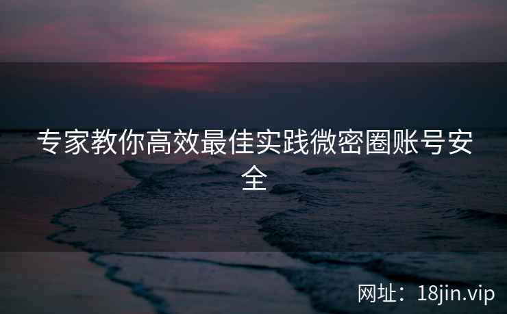 专家教你高效最佳实践微密圈账号安全