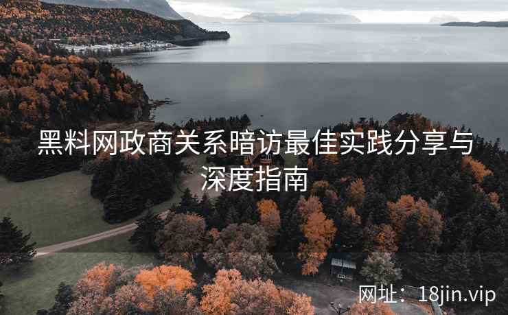 黑料网政商关系暗访最佳实践分享与深度指南