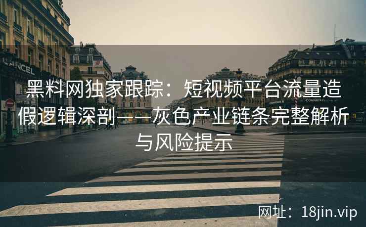 黑料网独家跟踪：短视频平台流量造假逻辑深剖——灰色产业链条完整解析与风险提示  第2张
