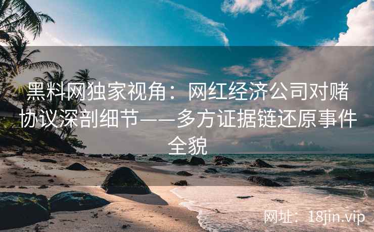 黑料网独家视角：网红经济公司对赌协议深剖细节——多方证据链还原事件全貌