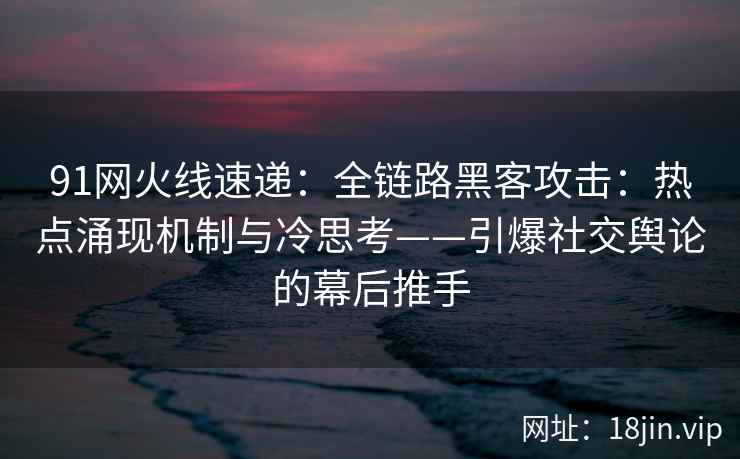 91网火线速递：全链路黑客攻击：热点涌现机制与冷思考——引爆社交舆论的幕后推手  第2张