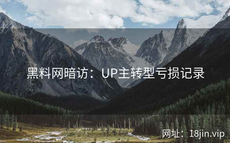 黑料网暗访:UP主转型亏损记录