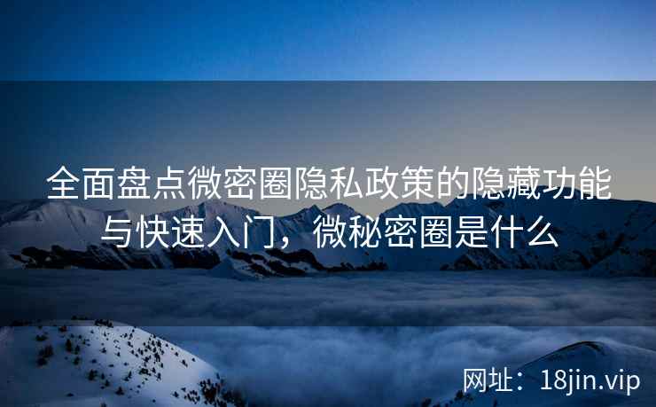 全面盘点微密圈隐私政策的隐藏功能与快速入门,微秘密圈是什么