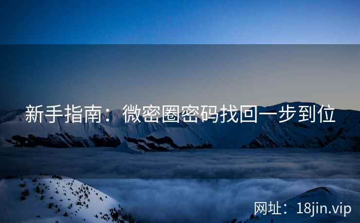 新手指南:微密圈密码找回一步到位